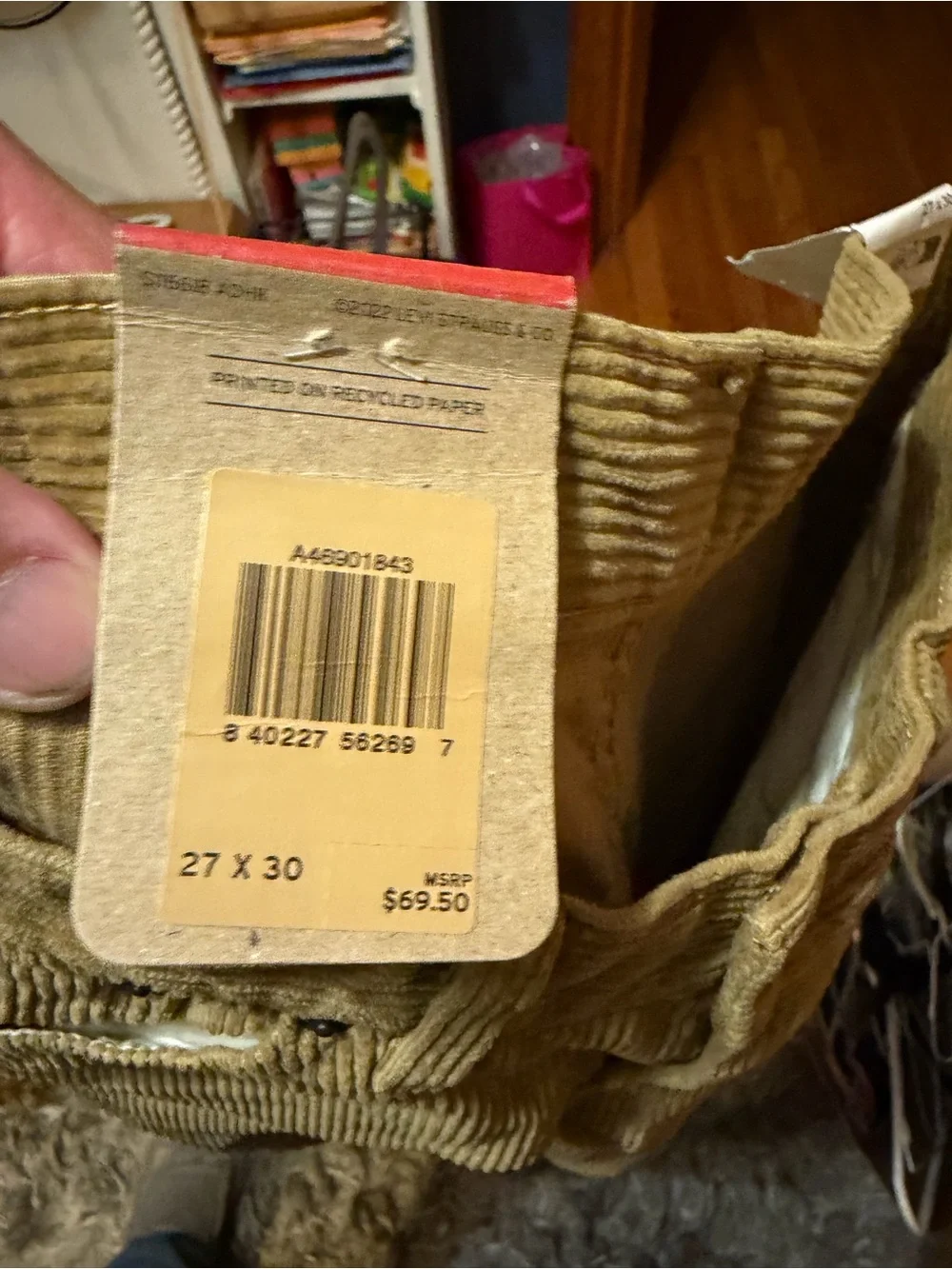 Levi's Men's Olive Corduroy Pants